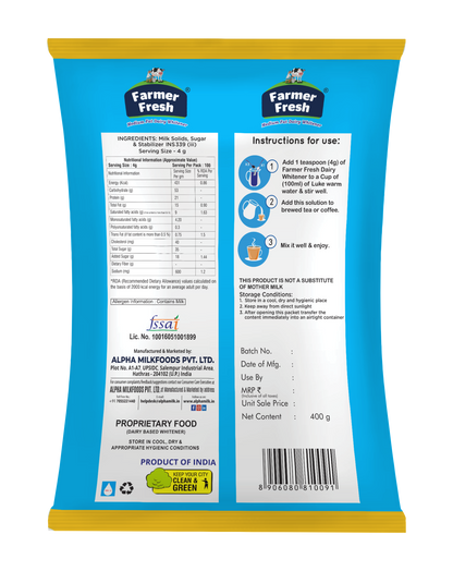 Farmer Fresh Dairy Whitener Magica 400gm Pouch